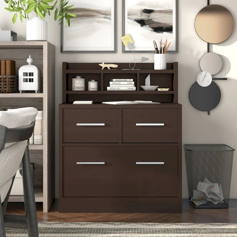 Greene Transitional 3-Drawer Wood File Cabinet Work Station by Porch & Den
