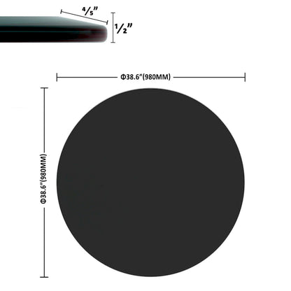 Round Tempered Glass Table Top black Glass Thick Beveled Polished Edge