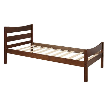 Twin Size Brown Wood Platform Bed