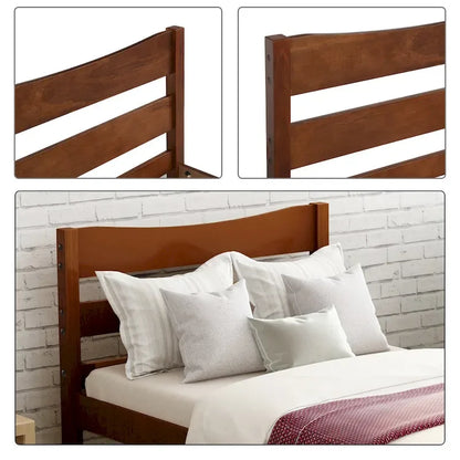 Twin Size Brown Wood Platform Bed