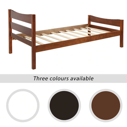 Twin Size Brown Wood Platform Bed