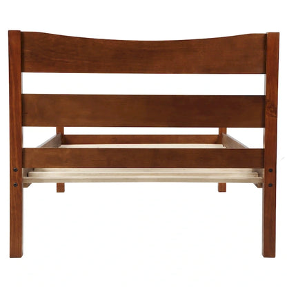 Twin Size Brown Wood Platform Bed