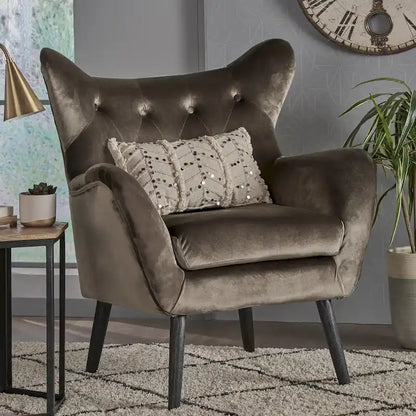 Alyssa Mid-century Upholstered Arm Chair by Christopher Knight Home - 30.25D x 34.25W x 39.75H