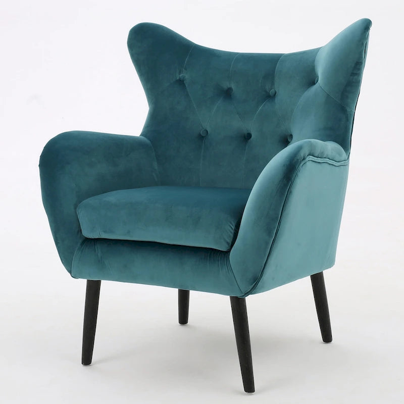 Alyssa Mid-century Upholstered Arm Chair by Christopher Knight Home - 30.25D x 34.25W x 39.75H