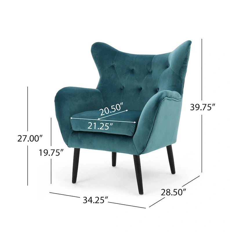 Alyssa Mid-century Upholstered Arm Chair by Christopher Knight Home - 30.25D x 34.25W x 39.75H
