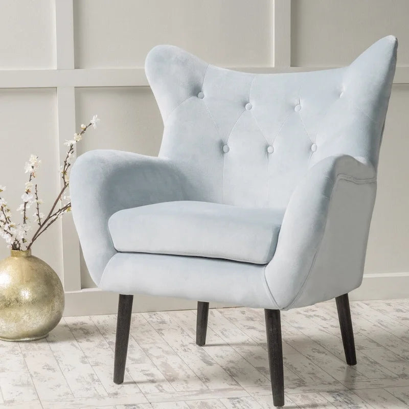 Alyssa Mid-century Upholstered Arm Chair by Christopher Knight Home - 30.25D x 34.25W x 39.75H