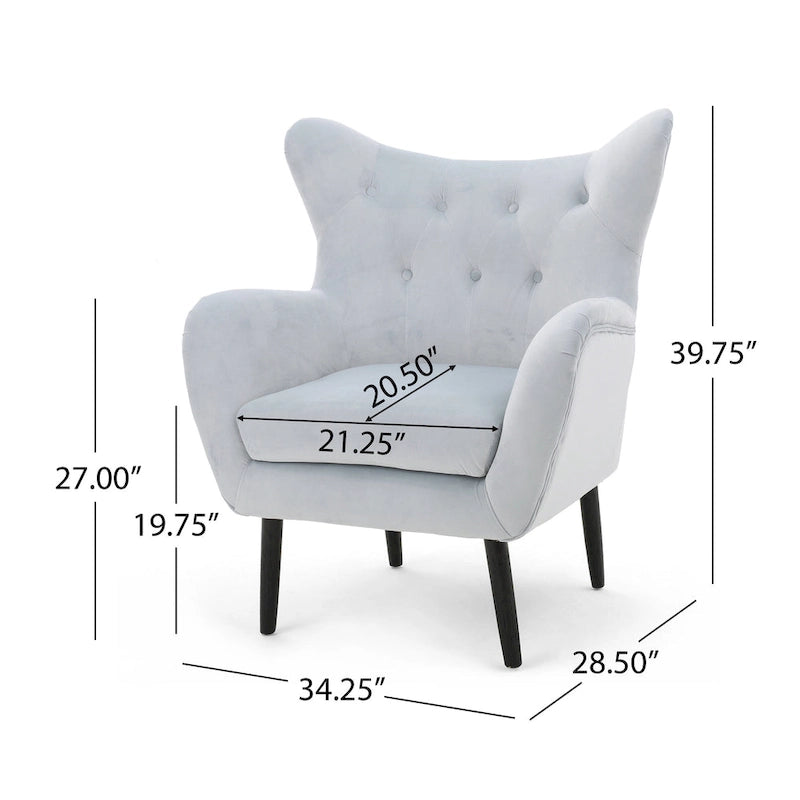 Alyssa Mid-century Upholstered Arm Chair by Christopher Knight Home - 30.25D x 34.25W x 39.75H