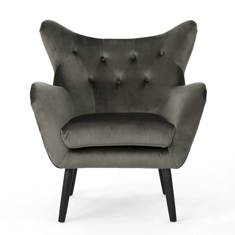 Alyssa Mid-century Upholstered Arm Chair by Christopher Knight Home - 30.25D x 34.25W x 39.75H