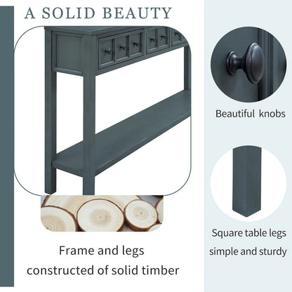 TREXM Rustic Entryway Console Table