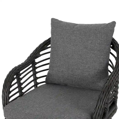 Chadbourne Indoor Modern Boho Wicker Chat Set with Side Table by Christopher Knight Home