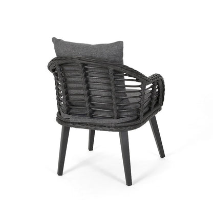 Chadbourne Indoor Modern Boho Wicker Chat Set with Side Table by Christopher Knight Home