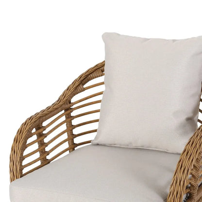 Chadbourne Indoor Modern Boho Wicker Chat Set with Side Table by Christopher Knight Home