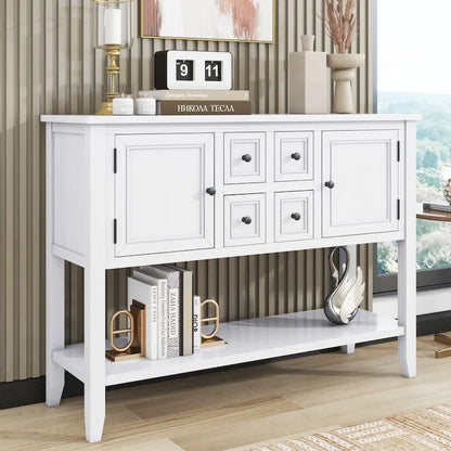 Cambridge Series Vintage Console Table with Drawers and Cabinets - 15.00 x 46.00 x 34.00