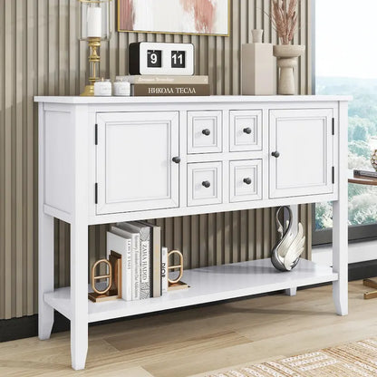 Cambridge Series Vintage Console Table with Drawers and Cabinets - 15.00 x 46.00 x 34.00