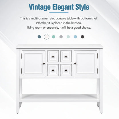 Cambridge Series Vintage Console Table with Drawers and Cabinets - 15.00 x 46.00 x 34.00