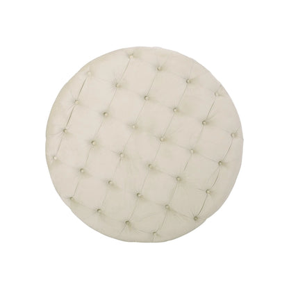 Orla Modern Glam Round Tufted Velvet Ottoman by Christopher Knight Home