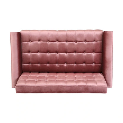 Harnett Tufted Velvet Tapered Leg Loveseat by Christopher Knight Home