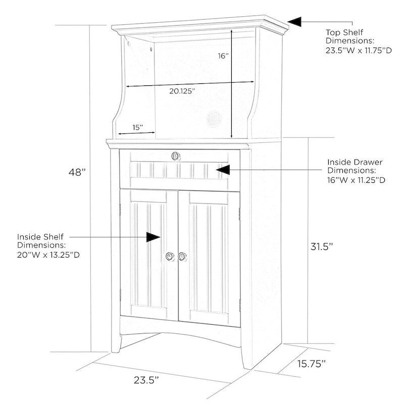 OS Home and Office Microwave/Coffee Maker Utility Cabinet