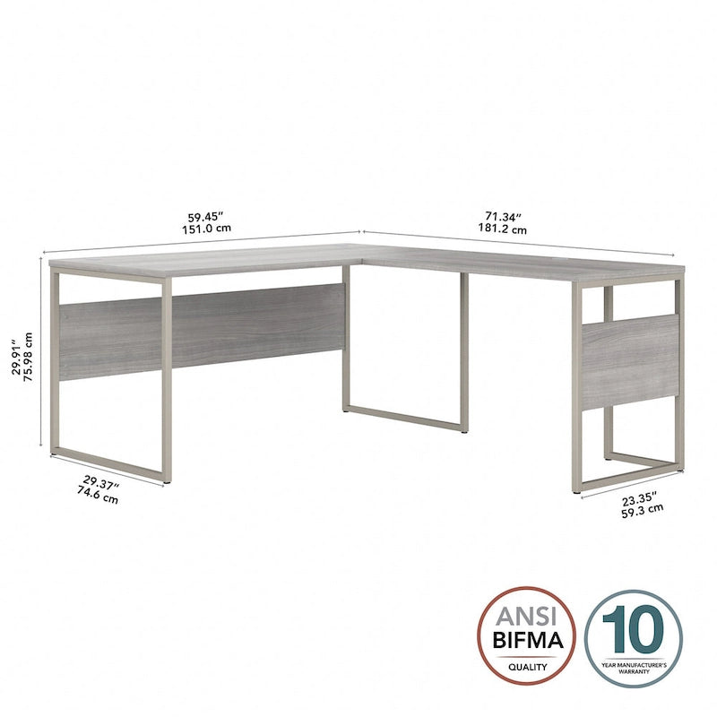 Hybrid 60W x 30D L Shaped Table Desk by Bush Business Furniture