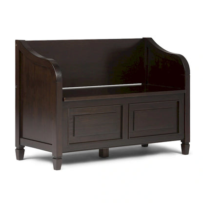 WYNDENHALL Hampshire SOLID WOOD 42 inch Wide Traditional Entryway Storage Bench - 42 W x 18 D x 29.5 H