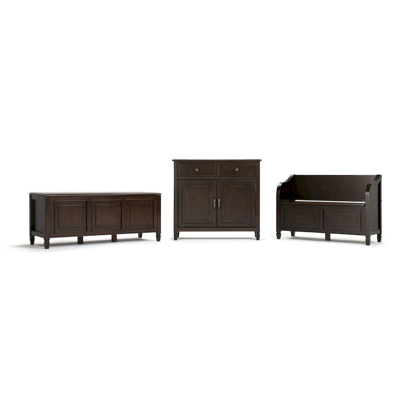 WYNDENHALL Hampshire SOLID WOOD 42 inch Wide Traditional Entryway Storage Bench - 42 W x 18 D x 29.5 H