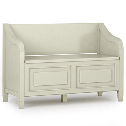 WYNDENHALL Hampshire SOLID WOOD 42 inch Wide Traditional Entryway Storage Bench - 42 W x 18 D x 29.5 H