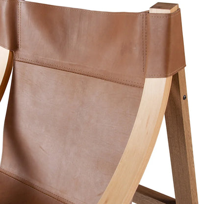 Steve Silver Logan Top Grain Leather and Solid Wood Sling Accent Chair