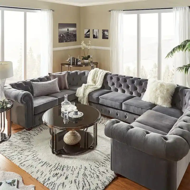Knightsbridge Chesterfield U-shaped Sectional by iNSPIRE Q Artisan