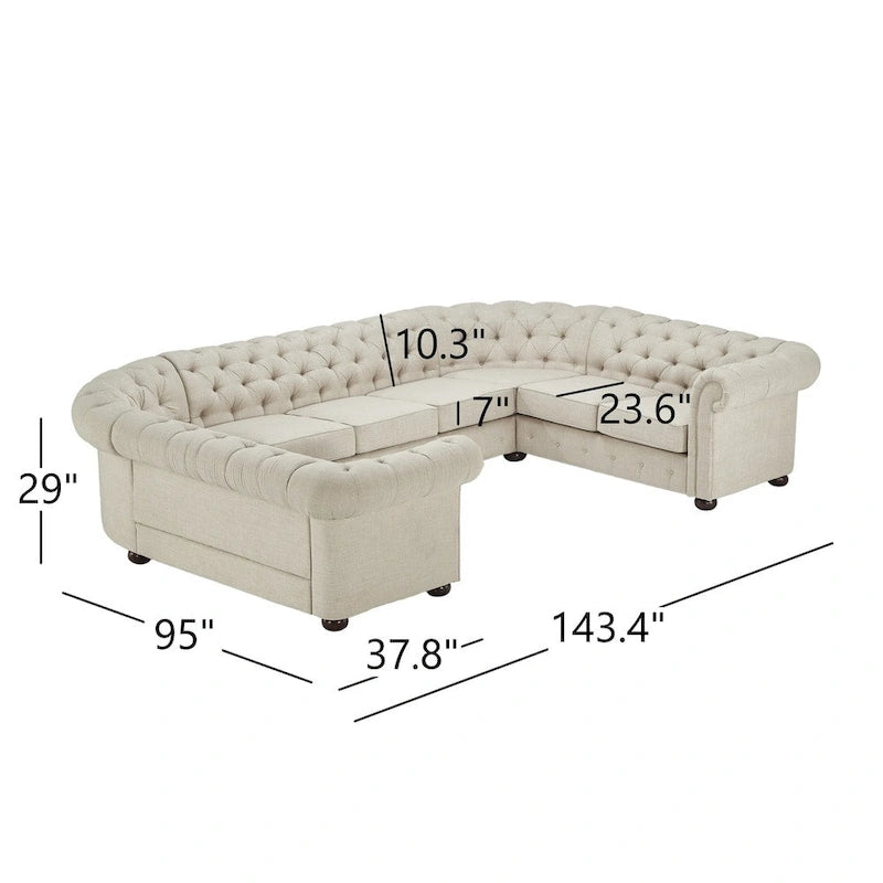 Knightsbridge Chesterfield U-shaped Sectional by iNSPIRE Q Artisan