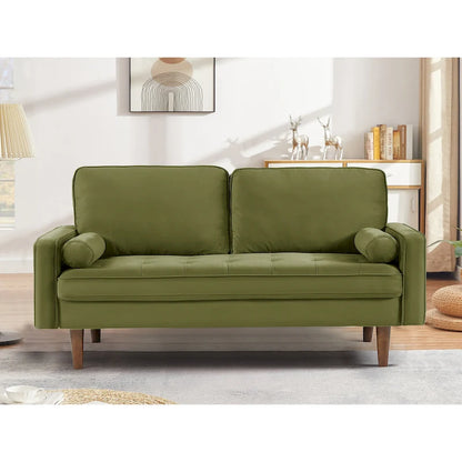 Monahan 58W Wood Frame Velvet Tufted Sofa