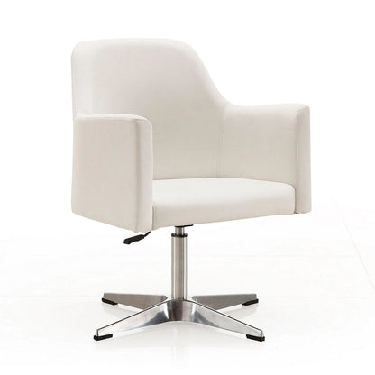 Manhattan Comfort Pelo Chrome Faux Leather Adjustable Height Swivel Accent Chair (Set of 2)