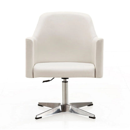 Manhattan Comfort Pelo Chrome Faux Leather Adjustable Height Swivel Accent Chair (Set of 2)
