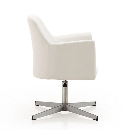 Manhattan Comfort Pelo Chrome Faux Leather Adjustable Height Swivel Accent Chair (Set of 2)