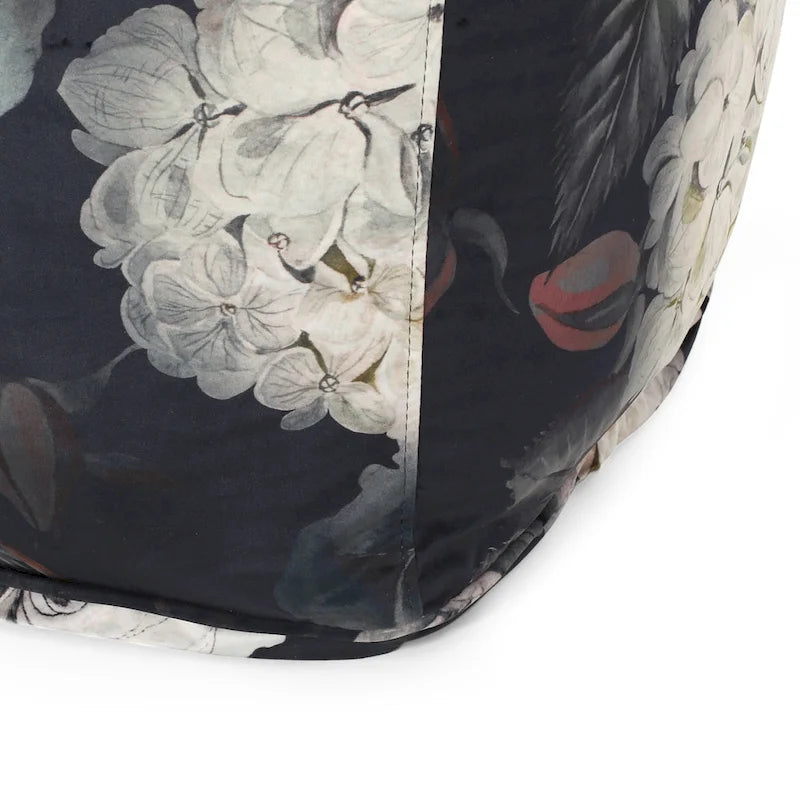 Reigle Traditional Medium Fabric Flower Print Cube Pouf by Christopher Knight Home