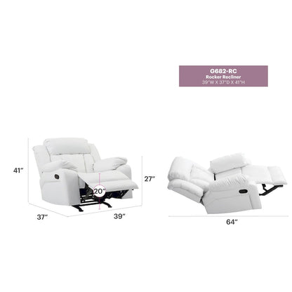 Daria Faux Leather Upholstery Reclining Chair - 38L x 37W x 41H