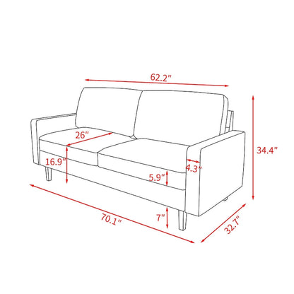 Velvet Square Arm Sofa