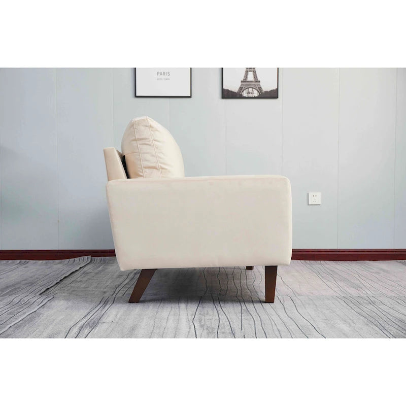 Velvet Square Arm Sofa