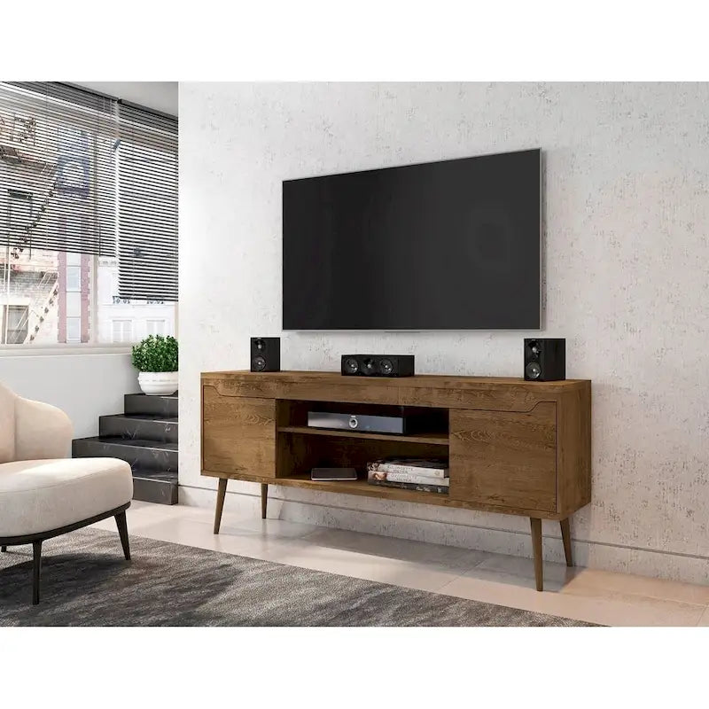 Manhattan Comfort Bradley 63 In. Storage Media Cabinet Console