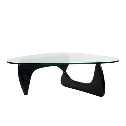 Mid-Century Modern Triangle Tempered Glass Coffee Table