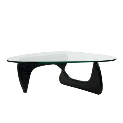 Mid-Century Modern Triangle Tempered Glass Coffee Table