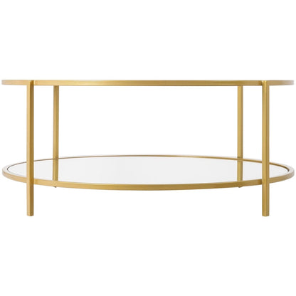 Alecsis Glass Round Coffee Table - 14H x 36W x 36D