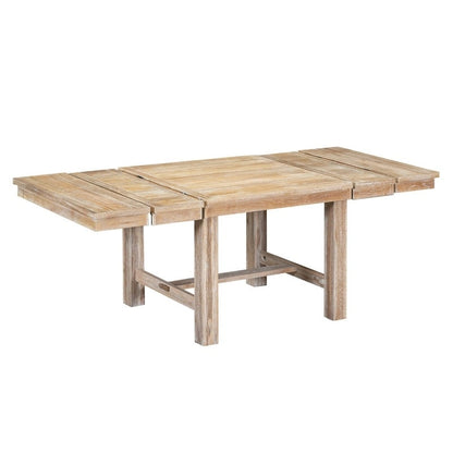 6-Piece Dining Kitchen Table Set, Extendable Wood Dining Table, 4 Upholstered Dining Chairs and Bench, Two 11 Removable Leaf