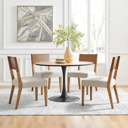 Kylo Faux Leather/ Linen Dining Side Chair, (Set of 2)