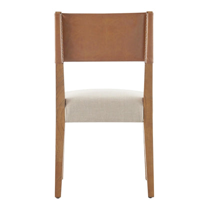 Kylo Faux Leather/ Linen Dining Side Chair, (Set of 2)