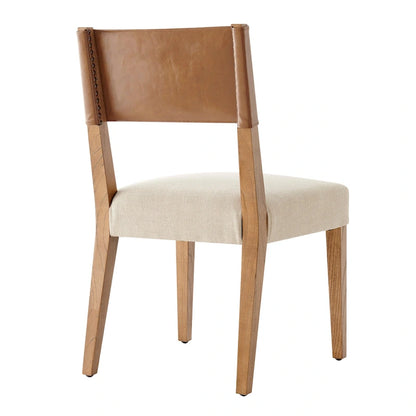 Kylo Faux Leather/ Linen Dining Side Chair, (Set of 2)