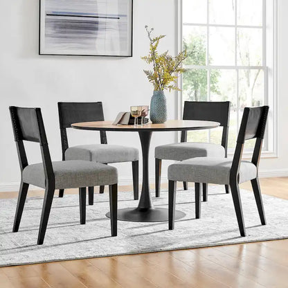 Kylo Faux Leather/ Linen Dining Side Chair, (Set of 2)