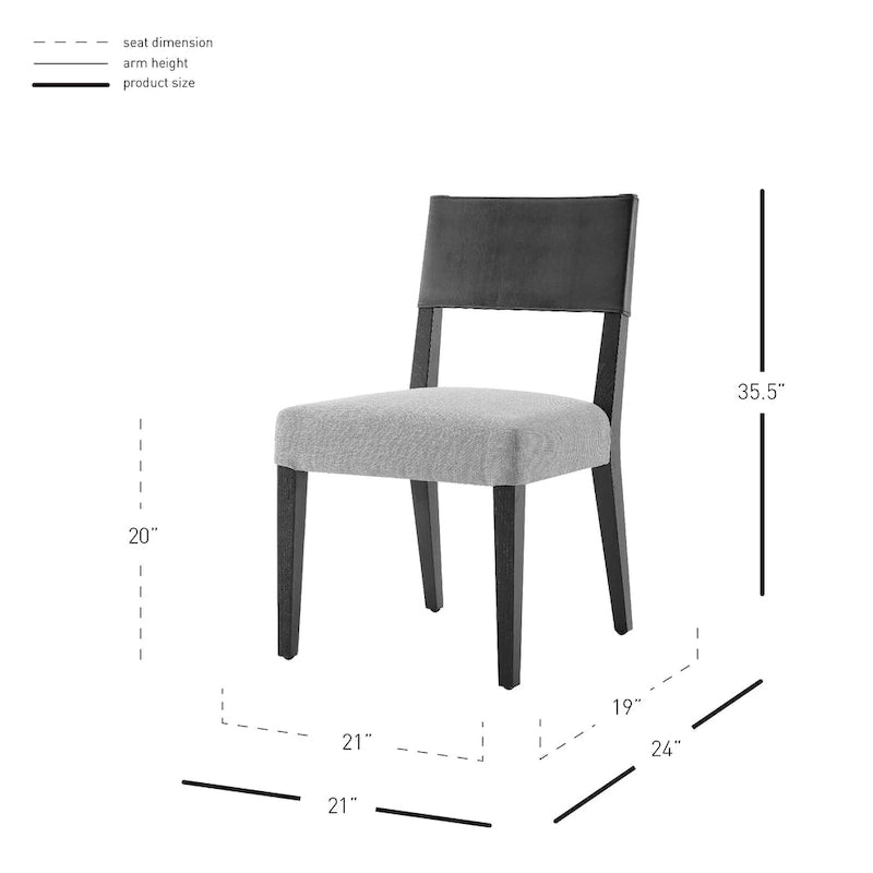 Kylo Faux Leather/ Linen Dining Side Chair, (Set of 2)