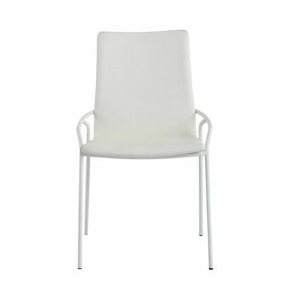 Somette Contemporary White Upholstered Side Chair, Set of 4 - N/A