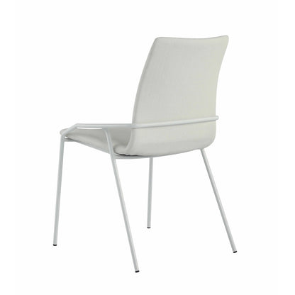 Somette Contemporary White Upholstered Side Chair, Set of 4 - N/A