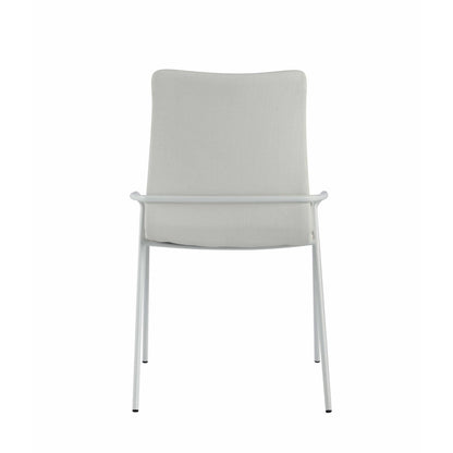 Somette Contemporary White Upholstered Side Chair, Set of 4 - N/A